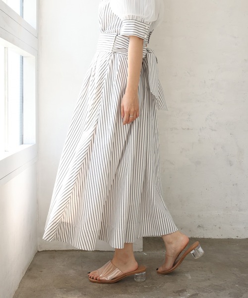 one after another NICE CLAUP（ワンアフターアナザーナイスクラップ）の「バックリボン美シルエットスカート（セットアップのブラウスあり）（スカート・レディース・オフホワイト/ブラック/ブルー系その他/レッド・FREE）」の14枚目の写真