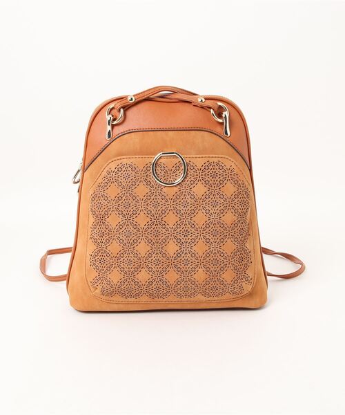 SAC（サック）の「スエード調オリジナルパンチング柄リュック  SAC unit（バックパック/リュック・レディース・キャメル/ブラック/グレー・FREE）」の3枚目の写真