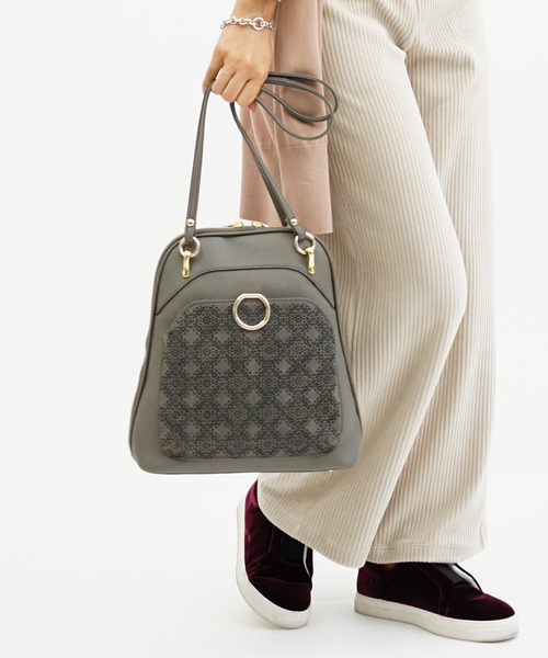 SAC（サック）の「スエード調オリジナルパンチング柄リュック  SAC unit（バックパック/リュック・レディース・キャメル/ブラック/グレー・FREE）」の10枚目の写真