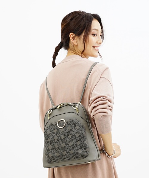 SAC（サック）の「スエード調オリジナルパンチング柄リュック  SAC unit（バックパック/リュック・レディース・キャメル/ブラック/グレー・FREE）」の12枚目の写真