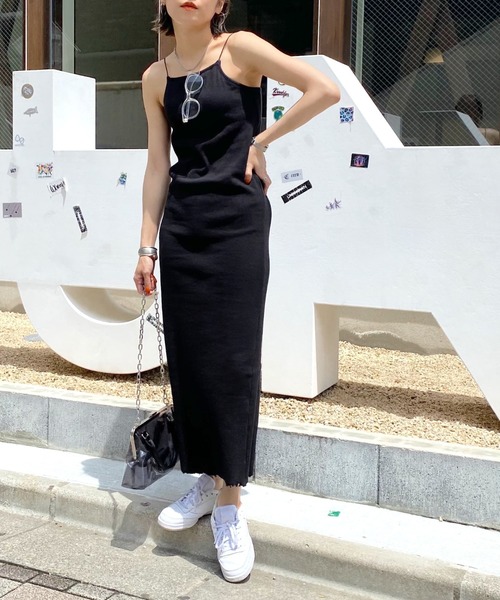 WHO'S WHO gallery（フーズフーギャラリー）の「リブナローワンピース（ワンピース・レディース・ブラック/オートミール/グリーン/ブラウン/パープル・FREE）」の11枚目の写真