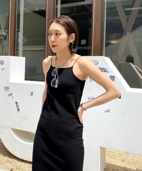 WHO'S WHO gallery（フーズフーギャラリー）の「リブナローワンピース（ワンピース・レディース・ブラック/オートミール/グリーン/ブラウン/パープル・FREE）」の16枚目の写真