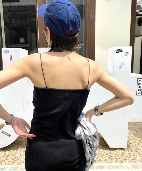 WHO'S WHO gallery（フーズフーギャラリー）の「リブナローワンピース（ワンピース・レディース・ブラック/オートミール/グリーン/ブラウン/パープル・FREE）」の6枚目の写真