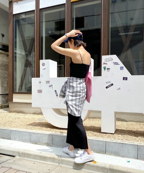 WHO'S WHO gallery（フーズフーギャラリー）の「リブナローワンピース（ワンピース・レディース・ブラック/オートミール/グリーン/ブラウン/パープル・FREE）」の12枚目の写真