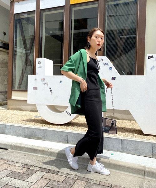 WHO'S WHO gallery（フーズフーギャラリー）の「リブナローワンピース（ワンピース・レディース・ブラック/オートミール/グリーン/ブラウン/パープル・FREE）」の22枚目の写真