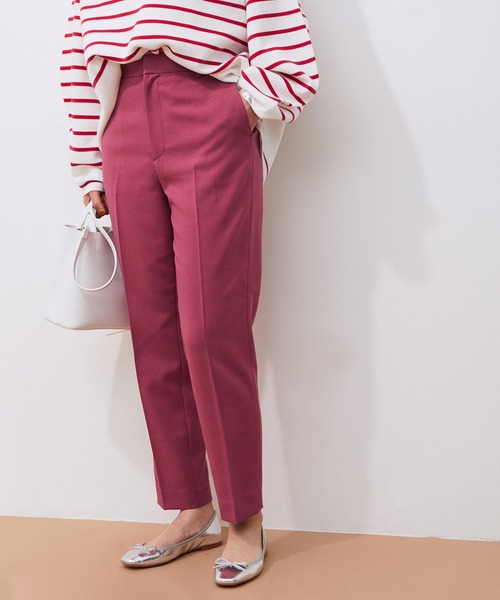 ADAM ET ROPE'（アダムエロペ）の「【一部カラーWEB限定・カラー追加】ストレッチカラーテーパードパンツ（スラックス・レディース・ブラック/パープル/サックスブルー/ピンク/ピンク系その他2/グレー・38/36/34）」の6枚目の写真