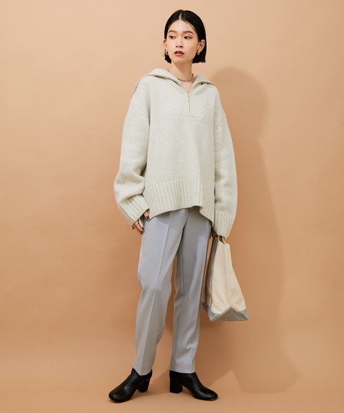 ADAM ET ROPE'（アダムエロペ）の「【一部カラーWEB限定・カラー追加】ストレッチカラーテーパードパンツ（スラックス・レディース・ブラック/パープル/サックスブルー/ピンク/ピンク系その他2/グレー・38/36/34）」の15枚目の写真