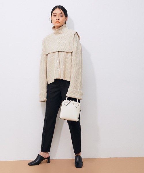 ADAM ET ROPE'（アダムエロペ）の「【一部カラーWEB限定・カラー追加】ストレッチカラーテーパードパンツ（スラックス・レディース・ブラック/パープル/サックスブルー/ピンク/ピンク系その他2/グレー・38/36/34）」の21枚目の写真