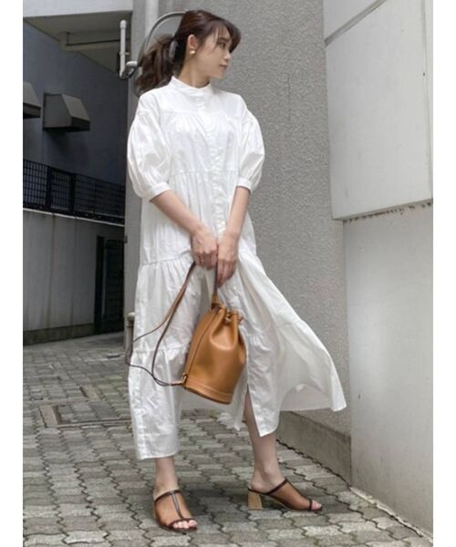 dazzlin（ダズリン）の「ティアードAラインシャツワンピース（ワンピース・レディース・オフホワイト/ブラック・FREE）」の8枚目の写真