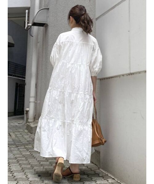 dazzlin（ダズリン）の「ティアードAラインシャツワンピース（ワンピース・レディース・オフホワイト/ブラック・FREE）」の14枚目の写真