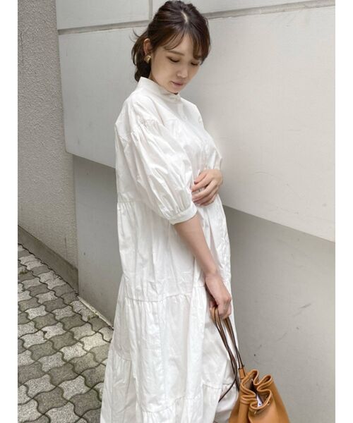 dazzlin（ダズリン）の「ティアードAラインシャツワンピース（ワンピース・レディース・オフホワイト/ブラック・FREE）」の15枚目の写真