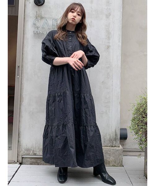 dazzlin（ダズリン）の「ティアードAラインシャツワンピース（ワンピース・レディース・オフホワイト/ブラック・FREE）」の18枚目の写真