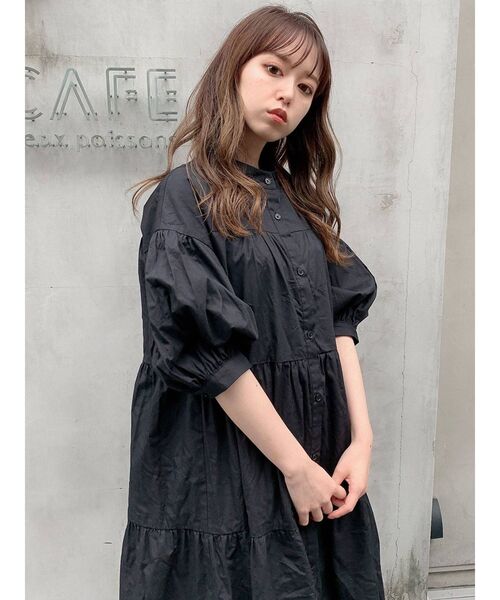 dazzlin（ダズリン）の「ティアードAラインシャツワンピース（ワンピース・レディース・オフホワイト/ブラック・FREE）」の20枚目の写真