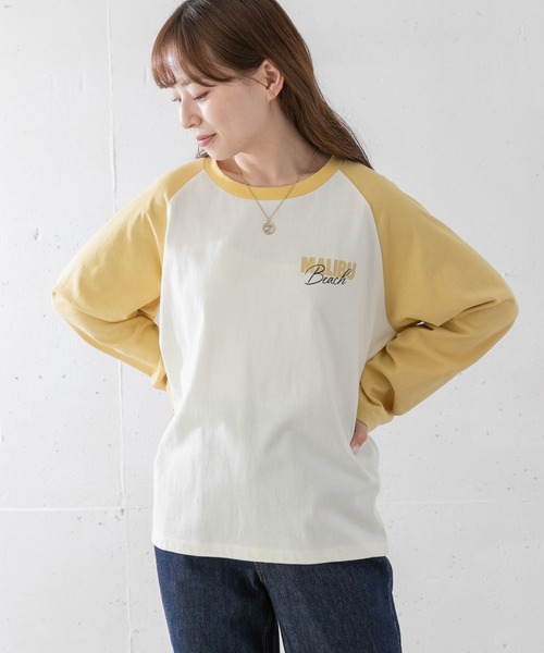 URBAN RESEARCH Sonny Label(アーバンリサーチサニーレーベル)の「ラグランロゴプリントロングTシャツ(Tシャツ/カットソー・レディース・モカ/スミクロ/イエロー・FREE)」の11枚目の写真