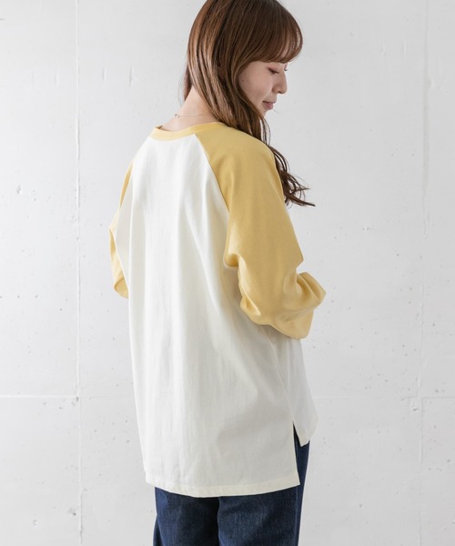 URBAN RESEARCH Sonny Label(アーバンリサーチサニーレーベル)の「ラグランロゴプリントロングTシャツ(Tシャツ/カットソー・レディース・モカ/スミクロ/イエロー・FREE)」の5枚目の写真