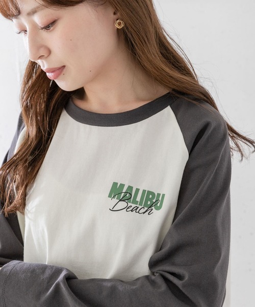 URBAN RESEARCH Sonny Label(アーバンリサーチサニーレーベル)の「ラグランロゴプリントロングTシャツ(Tシャツ/カットソー・レディース・モカ/スミクロ/イエロー・FREE)」の4枚目の写真