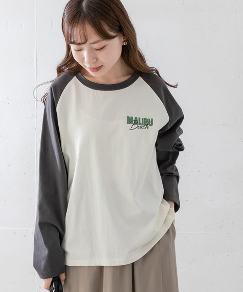 URBAN RESEARCH Sonny Label(アーバンリサーチサニーレーベル)の「ラグランロゴプリントロングTシャツ(Tシャツ/カットソー・レディース・モカ/スミクロ/イエロー・FREE)」の10枚目の写真