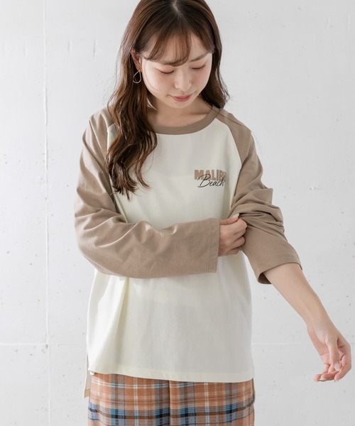 URBAN RESEARCH Sonny Label(アーバンリサーチサニーレーベル)の「ラグランロゴプリントロングTシャツ(Tシャツ/カットソー・レディース・モカ/スミクロ/イエロー・FREE)」の14枚目の写真
