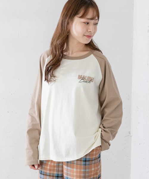 URBAN RESEARCH Sonny Label(アーバンリサーチサニーレーベル)の「ラグランロゴプリントロングTシャツ(Tシャツ/カットソー・レディース・モカ/スミクロ/イエロー・FREE)」の16枚目の写真