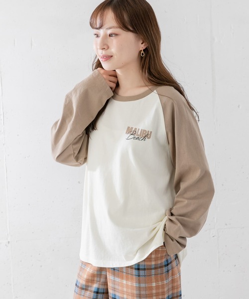 URBAN RESEARCH Sonny Label(アーバンリサーチサニーレーベル)の「ラグランロゴプリントロングTシャツ(Tシャツ/カットソー・レディース・モカ/スミクロ/イエロー・FREE)」の18枚目の写真