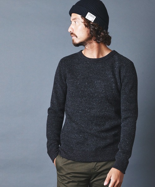Magine(マージン)の「WOOL WAFFLE KNITSAW C/N L/S ウールワッフル ニットソー クルーネック ロングスリーブ(Tシャツ/カットソー・メンズ・チャコールグレー/ブラック/ネイビー/オリーブ・44/46/48)」の9枚目の写真