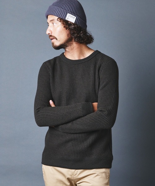 Magine(マージン)の「WOOL WAFFLE KNITSAW C/N L/S ウールワッフル ニットソー クルーネック ロングスリーブ(Tシャツ/カットソー・メンズ・チャコールグレー/ブラック/ネイビー/オリーブ・44/46/48)」の16枚目の写真