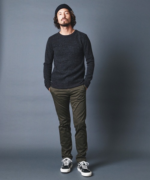 Magine(マージン)の「WOOL WAFFLE KNITSAW C/N L/S ウールワッフル ニットソー クルーネック ロングスリーブ(Tシャツ/カットソー・メンズ・チャコールグレー/ブラック/ネイビー/オリーブ・44/46/48)」の14枚目の写真
