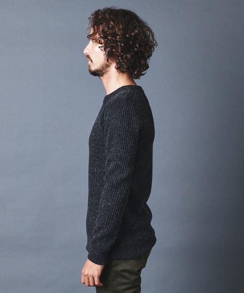 Magine(マージン)の「WOOL WAFFLE KNITSAW C/N L/S ウールワッフル ニットソー クルーネック ロングスリーブ(Tシャツ/カットソー・メンズ・チャコールグレー/ブラック/ネイビー/オリーブ・44/46/48)」の15枚目の写真