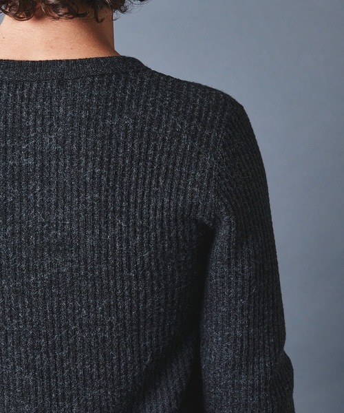 Magine(マージン)の「WOOL WAFFLE KNITSAW C/N L/S ウールワッフル ニットソー クルーネック ロングスリーブ(Tシャツ/カットソー・メンズ・チャコールグレー/ブラック/ネイビー/オリーブ・44/46/48)」の12枚目の写真