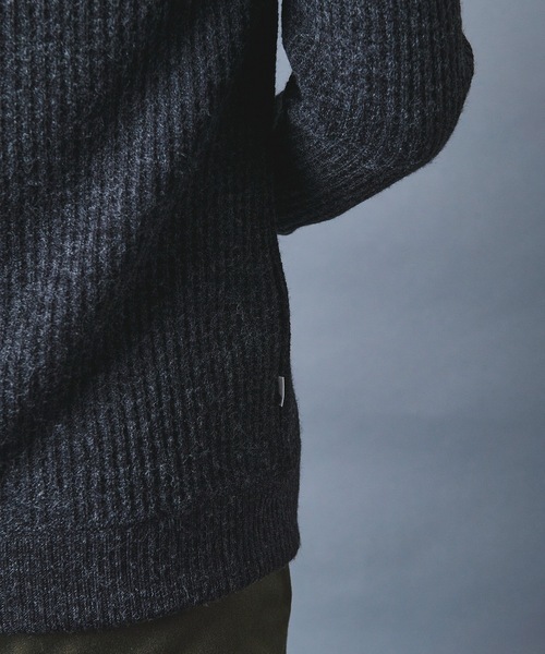 Magine(マージン)の「WOOL WAFFLE KNITSAW C/N L/S ウールワッフル ニットソー クルーネック ロングスリーブ(Tシャツ/カットソー・メンズ・チャコールグレー/ブラック/ネイビー/オリーブ・44/46/48)」の21枚目の写真