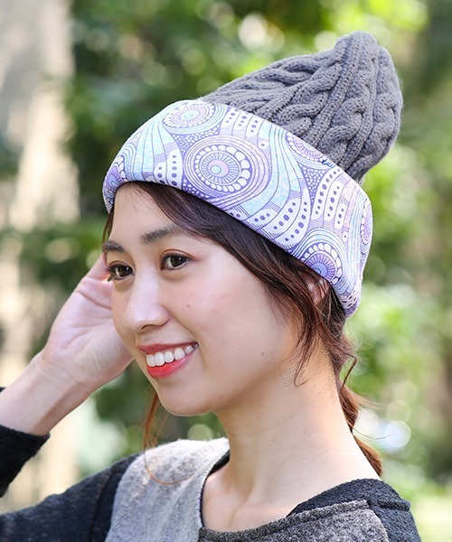 チチカカ（チチカカ）の「アフリカンニットキャップ（ニットキャップ/ビーニー・レディース・チャコールグレー/パープル/カーキ・FREE）」の2枚目の写真