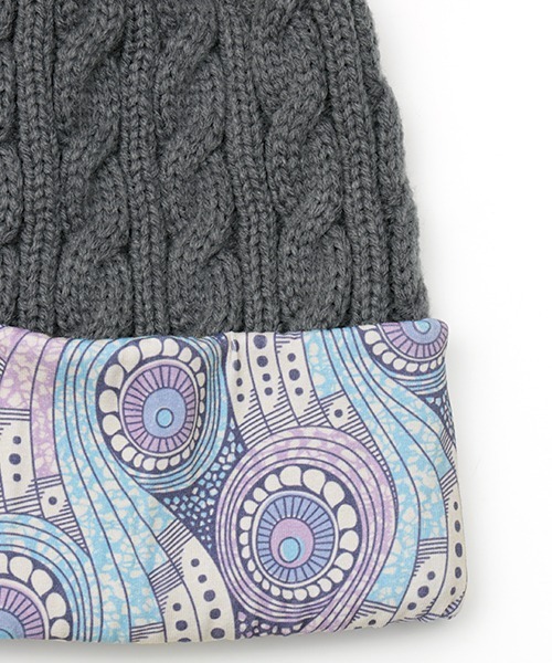 チチカカ（チチカカ）の「アフリカンニットキャップ（ニットキャップ/ビーニー・レディース・チャコールグレー/パープル/カーキ・FREE）」の4枚目の写真