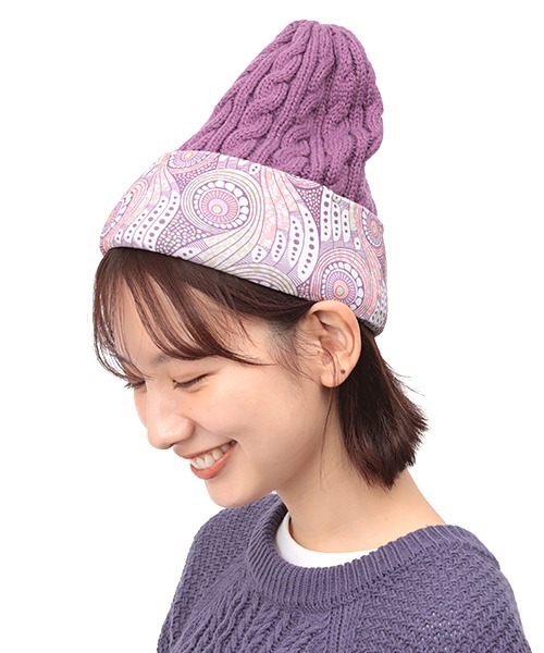 チチカカ（チチカカ）の「アフリカンニットキャップ（ニットキャップ/ビーニー・レディース・チャコールグレー/パープル/カーキ・FREE）」の10枚目の写真