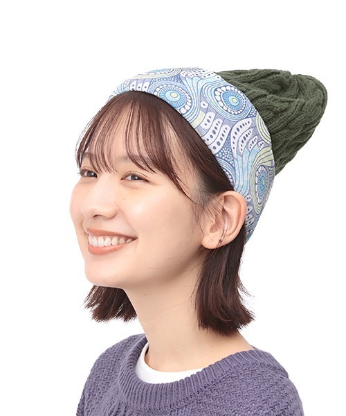 チチカカ（チチカカ）の「アフリカンニットキャップ（ニットキャップ/ビーニー・レディース・チャコールグレー/パープル/カーキ・FREE）」の9枚目の写真