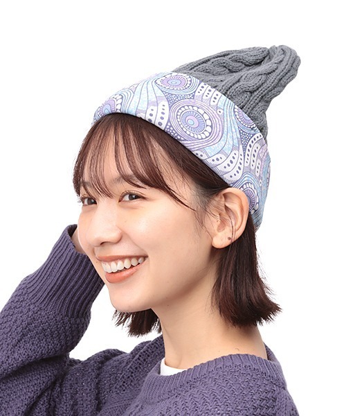 チチカカ（チチカカ）の「アフリカンニットキャップ（ニットキャップ/ビーニー・レディース・チャコールグレー/パープル/カーキ・FREE）」の8枚目の写真