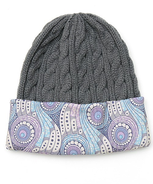 チチカカ（チチカカ）の「アフリカンニットキャップ（ニットキャップ/ビーニー・レディース・チャコールグレー/パープル/カーキ・FREE）」の7枚目の写真