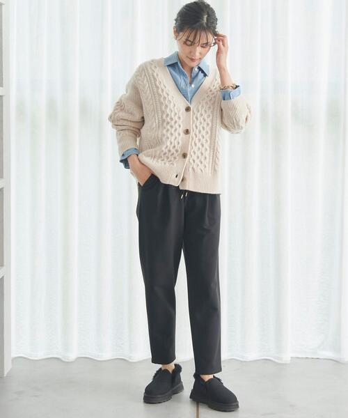 green label relaxing(グリーンレーベルリラクシング)の「オルマイパンツ ウラキモウ テーパード -マシーンウォッシャブル・ストレッチ・防シワ・帯電防止-(その他パンツ・レディース・ホワイト/ブラック/パープル/その他1/コバルトブルー/ピンク/ライトグレー・44/40/38/42/36/34)」の13枚目の写真