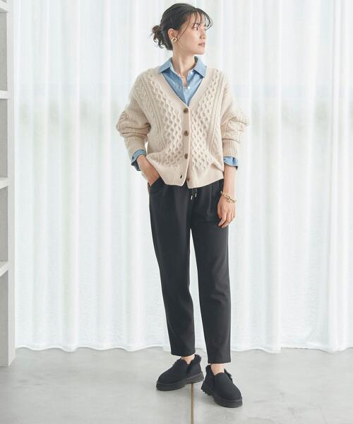 green label relaxing(グリーンレーベルリラクシング)の「オルマイパンツ ウラキモウ テーパード -マシーンウォッシャブル・ストレッチ・防シワ・帯電防止-(その他パンツ・レディース・ホワイト/ブラック/パープル/その他1/コバルトブルー/ピンク/ライトグレー・44/40/38/42/36/34)」の15枚目の写真