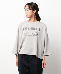 Samansa Mos2 blue | アニマルプリントTシャツ(Tシャツ/カットソー)