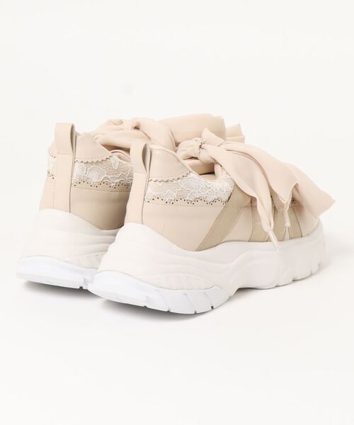 axes femme（アクシーズファム）の「レース使いダッドスニーカー（スニーカー・レディース・ブラック/ベージュ・MEDIUM/LARGE）」の4枚目の写真
