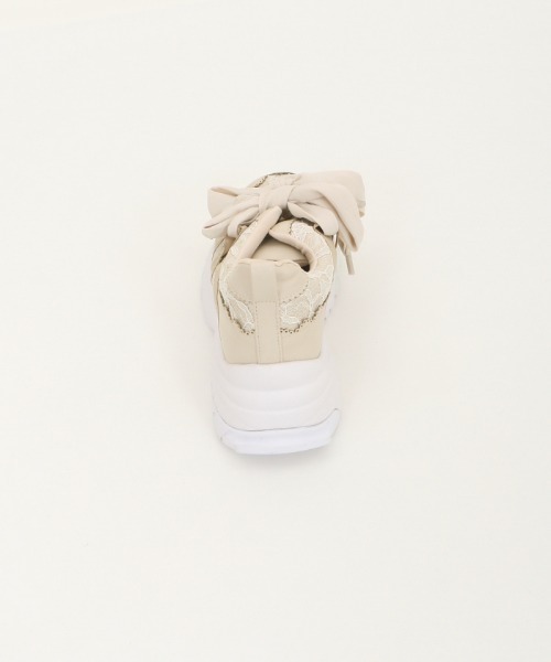 axes femme（アクシーズファム）の「レース使いダッドスニーカー（スニーカー・レディース・ブラック/ベージュ・MEDIUM/LARGE）」の6枚目の写真