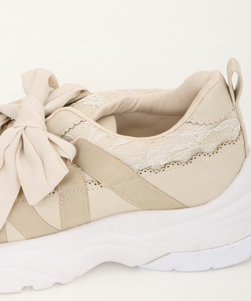 axes femme（アクシーズファム）の「レース使いダッドスニーカー（スニーカー・レディース・ブラック/ベージュ・MEDIUM/LARGE）」の9枚目の写真