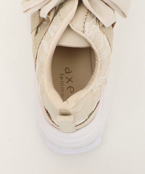 axes femme（アクシーズファム）の「レース使いダッドスニーカー（スニーカー・レディース・ブラック/ベージュ・MEDIUM/LARGE）」の10枚目の写真