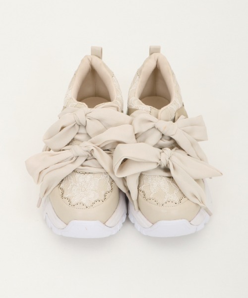 axes femme（アクシーズファム）の「レース使いダッドスニーカー（スニーカー・レディース・ブラック/ベージュ・MEDIUM/LARGE）」の12枚目の写真