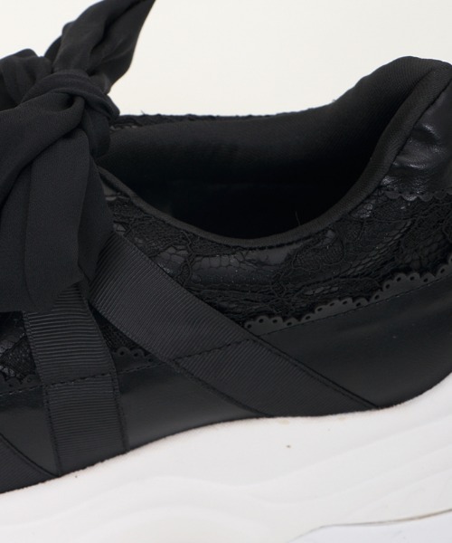 axes femme（アクシーズファム）の「レース使いダッドスニーカー（スニーカー・レディース・ブラック/ベージュ・MEDIUM/LARGE）」の17枚目の写真
