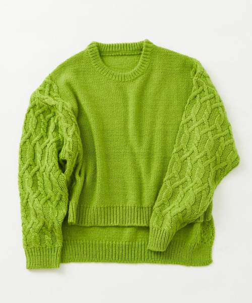 アクネストゥディオズ　切り替え　ケーブルニット　ウール　セーター　レディース アクネストゥディオズ 切り替え ケーブルニット ウール セーター