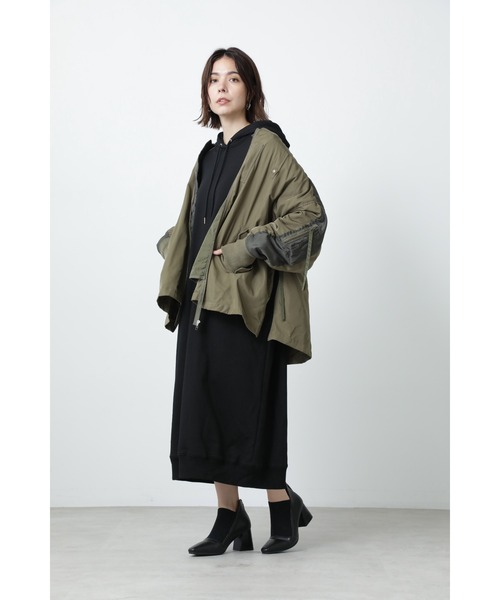 GENE HEAVENS(ジーンヘブンズ)の「(GENE HEAVENS)ORDINALY FEDERATION x GENE HEAVENS MA1ジャケット(MA-1・レディース・カーキ/ブラック・ONE SIZE)」の5枚目の写真