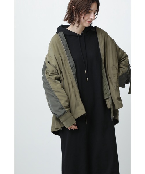 GENE HEAVENS(ジーンヘブンズ)の「(GENE HEAVENS)ORDINALY FEDERATION x GENE HEAVENS MA1ジャケット(MA-1・レディース・カーキ/ブラック・ONE SIZE)」の15枚目の写真