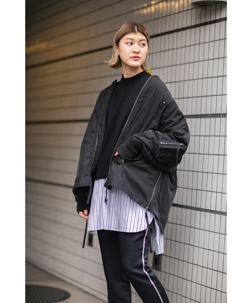 GENE HEAVENS(ジーンヘブンズ)の「(GENE HEAVENS)ORDINALY FEDERATION x GENE HEAVENS MA1ジャケット(MA-1・レディース・カーキ/ブラック・ONE SIZE)」の16枚目の写真