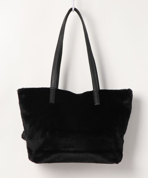 alcali（アルカリ）の「ミーシャ　ポーチ付きファートートバッグ【取り扱い店舗限定】（トートバッグ・レディース・チャコールグレー/モカ・FREE）」の5枚目の写真